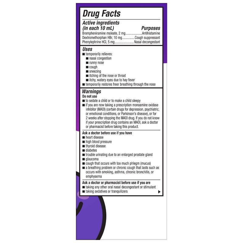 Children's Dimetapp Cough & Cold Relief Liquid - Dextromethorphan - Grape - 4 fl oz, 5 of 9