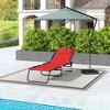 Resenkos Acacia Wood Lounger With Wheels, Adjustable Outdoor Sun Lounger, Comfortable Relaxation Chair, White - 3 of 4