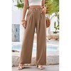 Women's Wide Leg Pants High Waist Work Business Office Trousers Casual Suit Pants Back Elastic with Pockets - 3 of 4