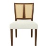 Christopher Knight Home Set of 2 Genesis Rubberwood Upholstered Dining Chairs with Cane Webbing Beige/Walnut - 4 of 4