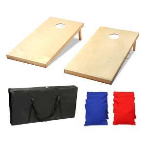Driveway Games Regulation Size Wood Cornhole Game with All Weather Bean Bag for Storage, Sports, Recreation, and Outdoor Gaming, Natural - 1 of 4