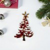 Unique Bargains Christmas Brooches YNCP1318 Christmas Tree Red Alloy Dripping Wax 1.3"x1.89" 1 Pc - 2 of 4