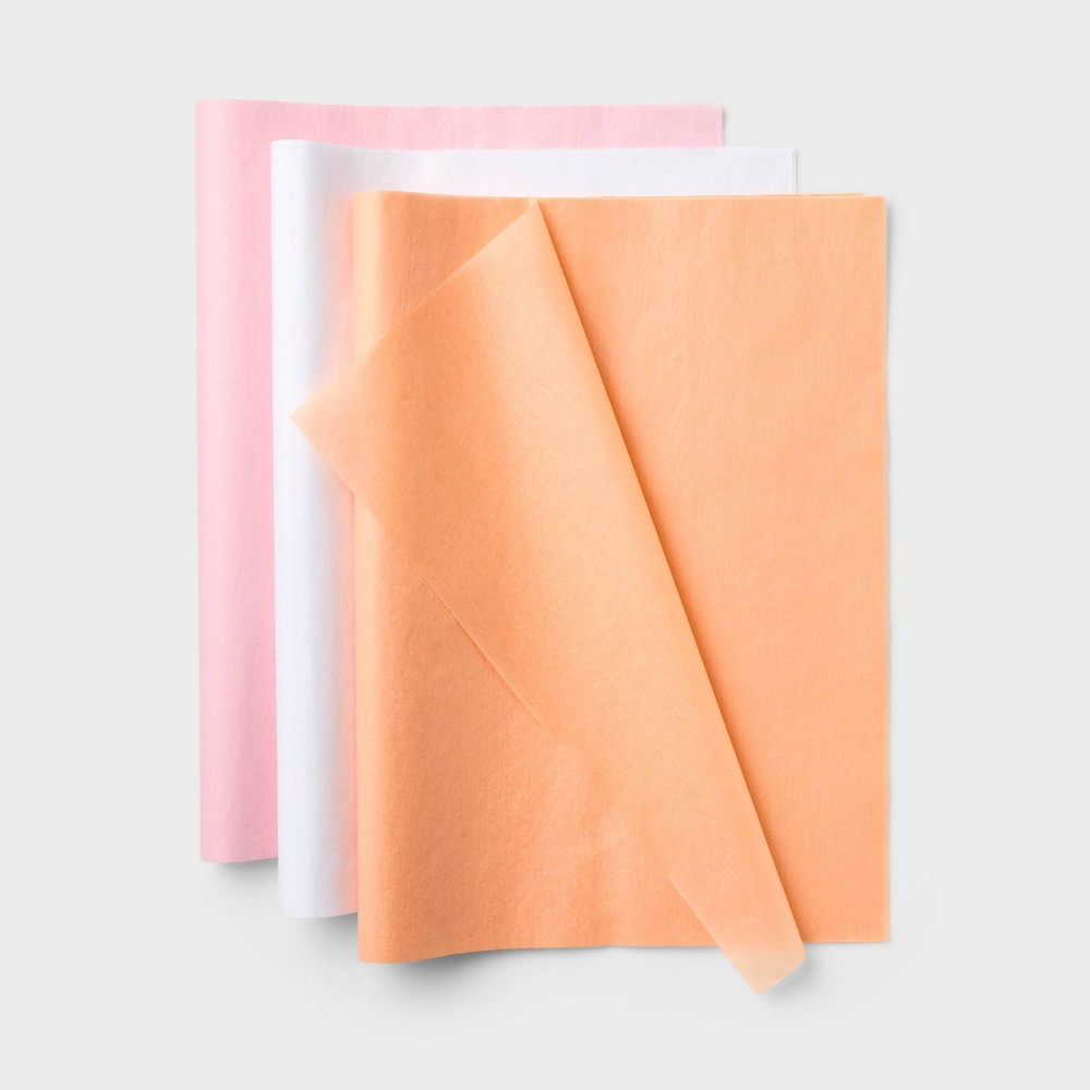 Photos - Other Souvenirs 20ct Peach/Pale Pink/White Banded Tissues - Spritz™