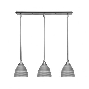 Toltec Lighting Any 3 - Light Chandelier in  Brushed Nickel with 6" Brushed Nickel Beehive Metal Shade Shade - 1 of 1