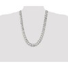 Black Bow Jewelry Men's 15mm, Sterling Silver Solid Flat Curb Chain Necklace - 2 of 4