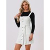 Allegra K Women's Classic Adjustable Strap A-Line Overall Denim Dress - 2 of 4