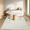 Modern Plaid Runner or Area Rug, Geometric Design, Non-Slip, Low Pile, Washable Soft Accent for Hallway, Kitchen - 3 of 4