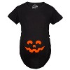 Maternity Cartoon Eyes Pumpkin Face T Shirt Halloween Fall October Pregnancy Tee - Crazy Dog Maternity T Shirt - 2 of 4