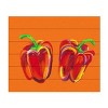 Trademark Fine Art Alice Straker Peppers on Orange Wood Slat Art - 3 of 4