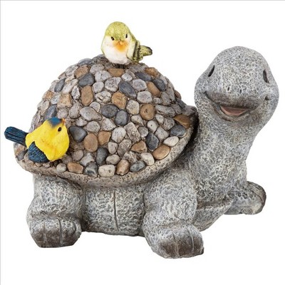 Pebbles the Turtle Garden Statue with Faux Stone Shell