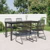 vidaXL Patio Dining Set Conversation Set with Coffee Table Black PVC Rattan - 63" Table Length 4 Items - 2 of 4