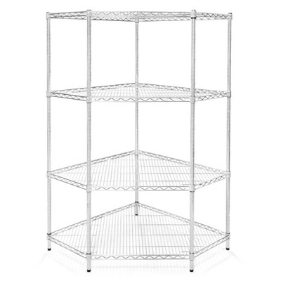 Shelving.com 18"d Pentagon Corner Wire Shelving with 4 Tier Shelves - 54"h