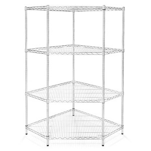 Shelving.com 18"d Pentagon Corner Wire Shelving with 4 Tier Shelves - 54"h - 1 of 3