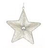 Silver Beaded Metal Star Ornaments – Set of 12, Christmas Tree Decor in Assorted Sizes by Melrose - 3 of 4