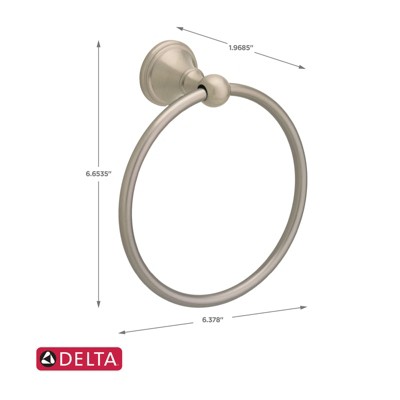 Delta Crestfield Satin Nickel Towel Ring Die Cast Zinc : Target