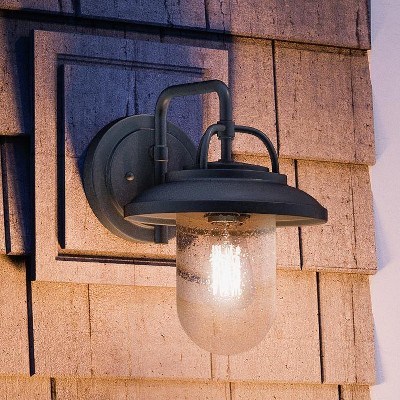 Urban Ambiance Luxury Modern Farmhouse Farmhouse Outdoor Wall Light,  11-1/2" x 8-5/8",  Black Finish, UHP1140
