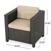 Modern Wicker Outdoor Club Lounge Chair,Accent Chair With Metal Frame,Upholstered Armrests Chair For Patio Garden Backyard-Coolbibila - 4 of 4