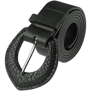INSPIRE CHIC Women's Solid Color Retro Fashion Snake Pattern Buckle Decorative Wide Belts for Dresses - 1 of 4