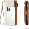 FATMOON Women's RFID Blocking Wristlet Wallet - Large Capacity Genuine Leather Wallet with 24 Card Slots & Double Zipper,for Travel, Shopping - 3 of 4