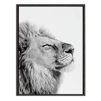 23" x 33" Sylvie Self Actualization Lion Framed Canvas Wall Art by Amy Peterson Gray - Kate and Laurel