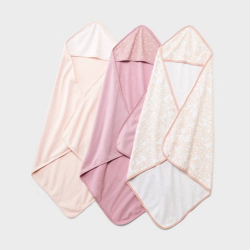 Baby 3pk Hooded Towel Cloud Island Pink Target