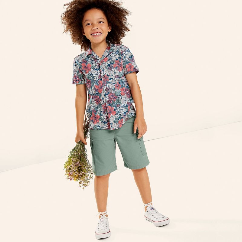Lands' End Kids Stretch Canvas Utility Cargo Shorts, 3 of 4