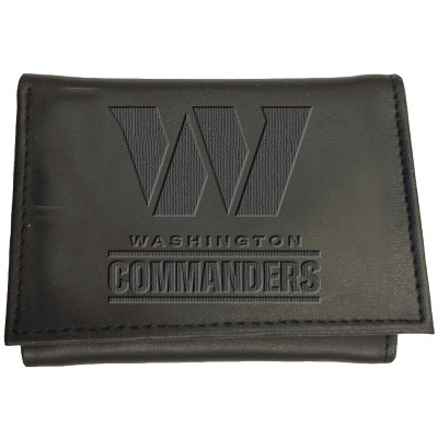 Evergreen NFL Washington Commanders Black Leather Trifold Wallet Officially Licensed with Gift Box
