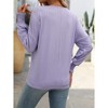 Women's V-Neck T-Shirt Ruffle Cuff Drop Shoulder Long Sleeve Top - 2 of 4