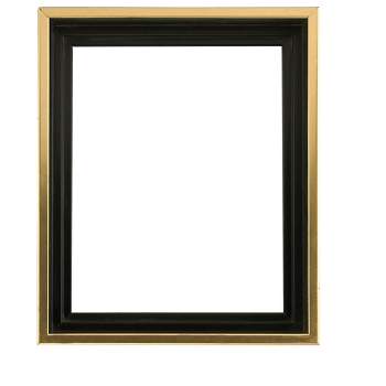 Creative Mark Illusions Floater Frame for 3/4" Depth Stretched Canvas Paintings & Artwork - [Black with Gold Edge]