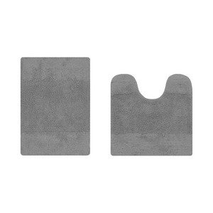 Granada 2 Piece Bath Rug Set 100% Premium Cotton Tufted Non-Slip Backing Bathmats for Bathroom, Super Soft Absorbent, Machine Washable - 1 of 4