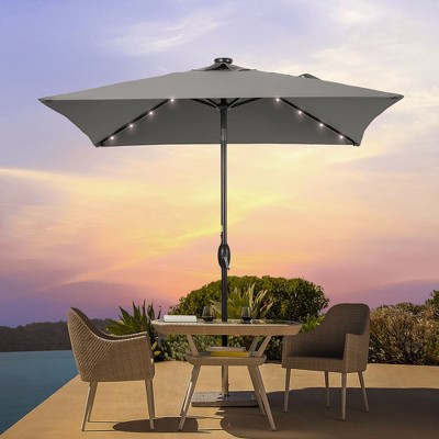 Sonkuki 6.5 FT LED Square Outdoor Patio Umbrella Market Table Umbrella