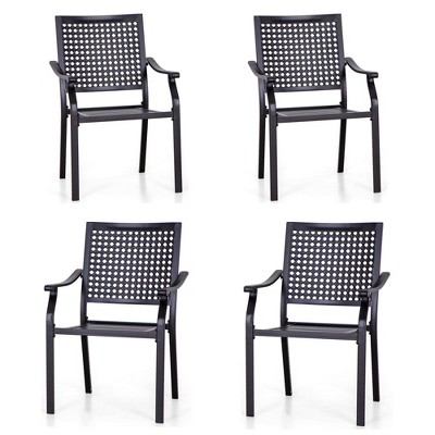 Captiva Designs Outdoor Patio Dining Chairs with Powder-coated Steel Frame