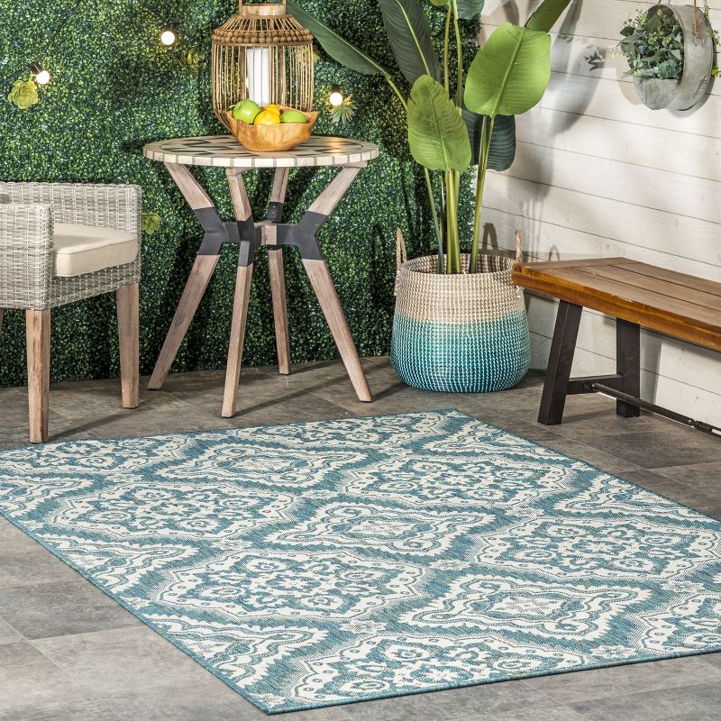 nuLOOM Arna Floral Indoor and Outdoor Area Rug, 3 of 11