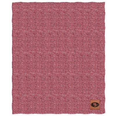 Nfl San Francisco 49ers Two- Tone Sweater Knit Blanket With Faux Leather  Logo Patch : Target