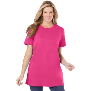 Woman Within Women's Plus Size Perfect Crewneck Tunic - 1 of 4