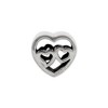 Black Bow Jewelry Sterling Silver Two Hearts One Love Bead Charm, 10mm - 2 of 4