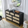 ALEXOUN 7 Drawers Dresser,Rattan Dresser with Wide Drawers for Closet Storage, Wood Drawer Organizer for Bedroom,Living Room,Hallway - 4 of 4