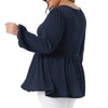Women's Plus Size Casual Cable Knit Peplum Scoop Neck LongSleeve Trendy Blouses - Agnes Orinda - 4 of 4