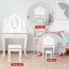 Girls Vanity Set with LED Mirror & Drawer - Wooden Princess Makeup Desk & Chair, Pretend Play Dressing Table for Toddlers (Batteries Not Included) - 4 of 4
