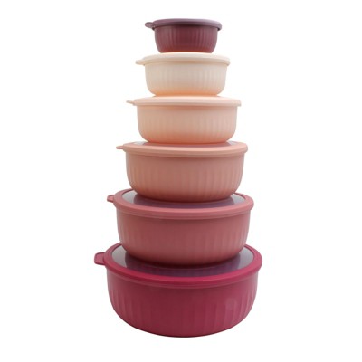 COOK WITH COLOR WIDE MIXING BOWLS WITH LIDS 12 PIECE