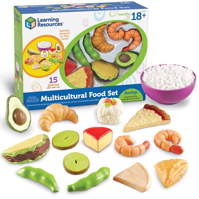 Learning Resources New Sprouts Multicultural Food Set, 15 Pieces, Ages 18 mos+, 1 of 6