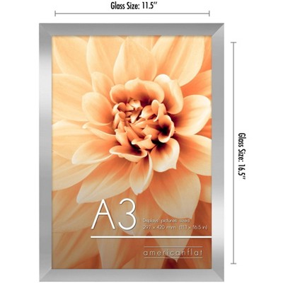 Silver A3 Wall Frame with Shatter-Resistant Glass