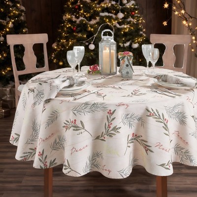Table Cloth, Round/Oval/Oblong Thanksgiving Tablecloth, Rustic Christmas Tablecloth, Table Cloth Rectangle Table for Fall & Christmas Decorations