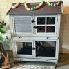 Aivituvin Outdoor Rabbit Hutch | Wire Bottom Rabbit Cage (Inner Space 9.6ft²)-AIR15 - 2 of 4