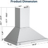 30in Wall Mount Kitchen Range Hood with LED Lights, 400CFM 3 Speed Stainless Steel Exhaust Hood, Dishwasher Safe Filter for Effective Smoke Removal - 2 of 4