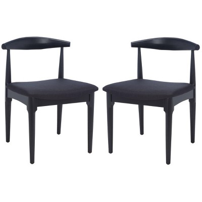 Lionel Retro Black Upholstered Wood Dining Chair Set