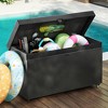 Fontoi Utility Storage Bins, Wicker Box with Wheels, Modern Rattan Storage Bin for Outdoor Cushions Garden Tools, Black, 27.6"*33.5"*58.7" - 4 of 4