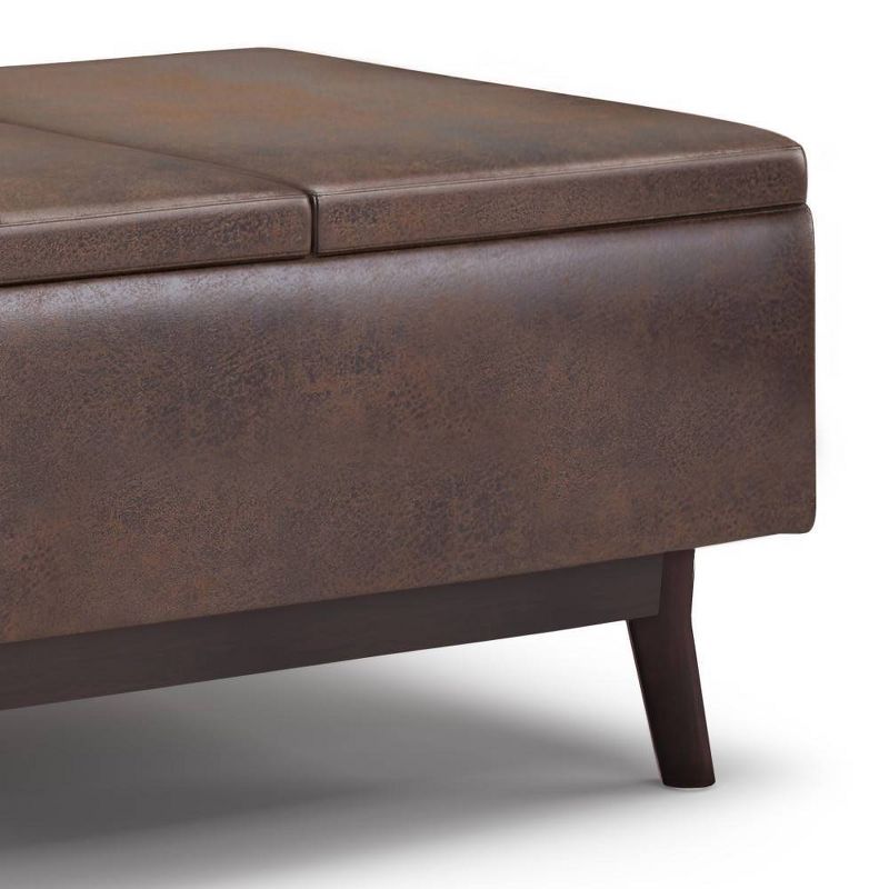 Small Ethan Tray Top Coffee Table Storage Ottoman - WyndenHall, 4 of 10