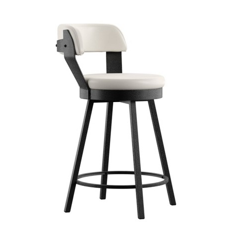 Harley faux leather 2025 and metal swivel stools