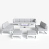 LayinSun 11-Piece Large Outdoor Modular L-Shaped Sectional Set with Propane Fire Pit Table - 2 of 4